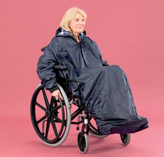 Volledige regenponcho mouwen voor rolstoelgebruik - OptiMed.be